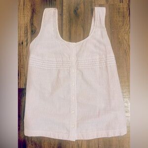 Lucky Brand Sleeveless Blouse, pink/white stripes, size large, new without tags